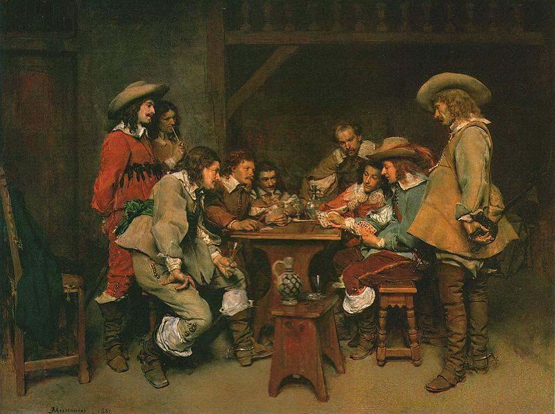 Jean-Louis-Ernest Meissonier A Game of Piquet, China oil painting art